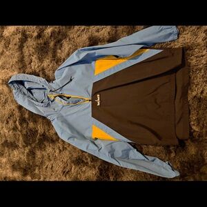 Timberland Blue and Yellow Hooded Windbreaker